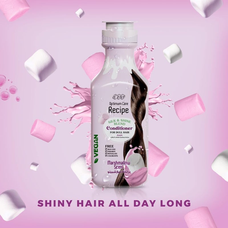 Eva Optimum Care Recipe Silk & Shine Blend Conditioner Marshmallow Scent 350 Ml - Image 4